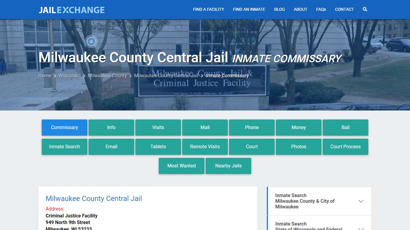 Inmate Commissary, Care Packs - Milwaukee County Central Jail, WI