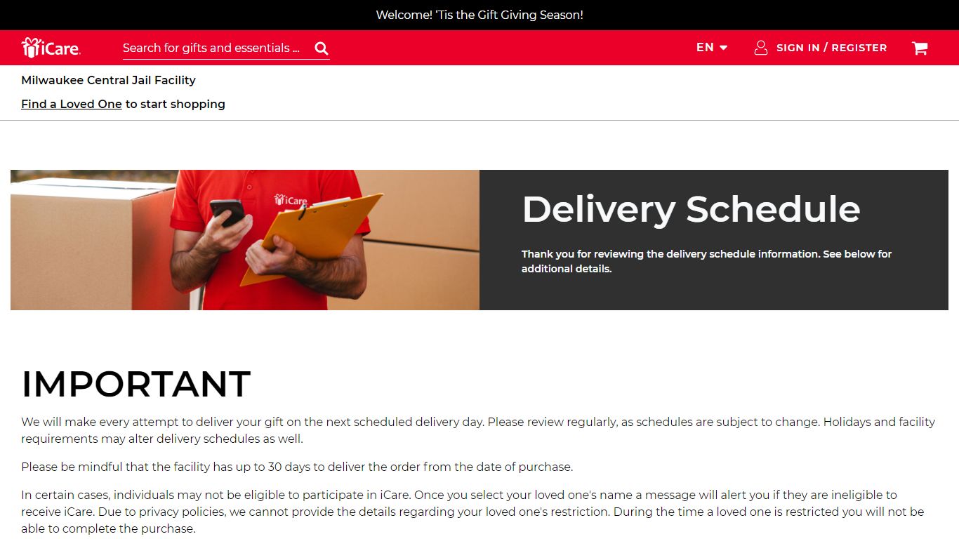 Milwaukee CJF Delivery Schedule